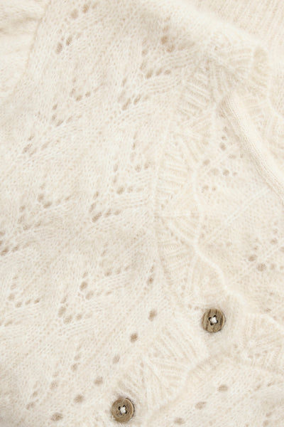 Women's beige wool blended cardigan