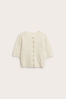 Women's beige wool blended cardigan