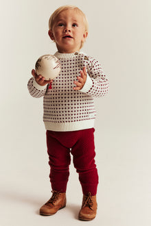 Baby red and white knitted jumper