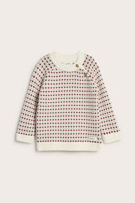 Baby red and white knitted jumper