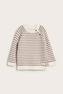 Baby red and white knitted jumper