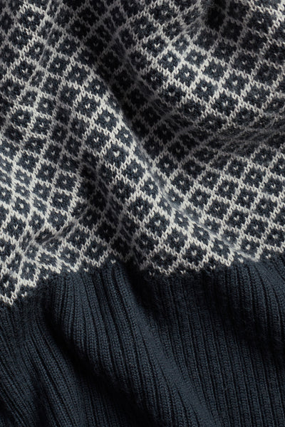 Women's blue knitted wool jumper
