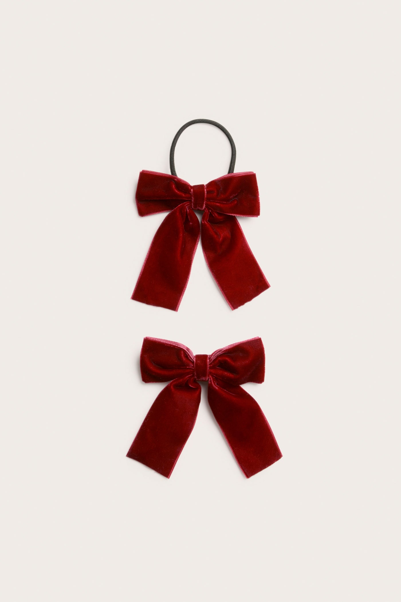 Kids' red velvet bows 2-Pack