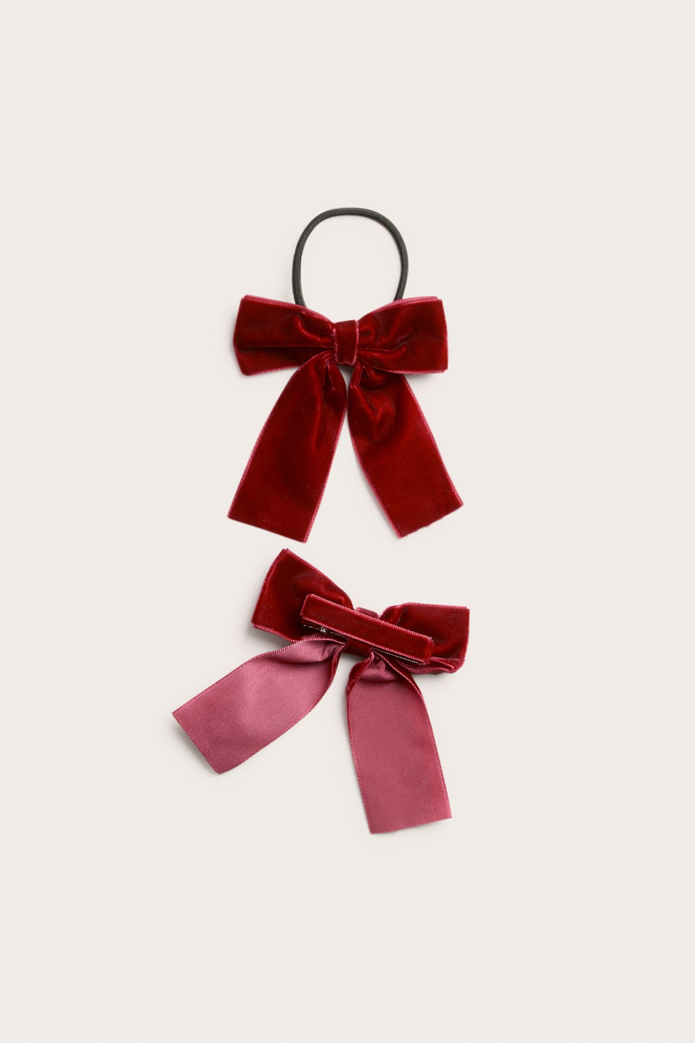 Kids' red velvet bows 2-Pack