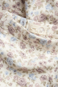 Kids' white floral jersey trousers with frill