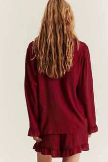 Women's red frill pyjamas