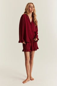 Women's red frill pyjamas