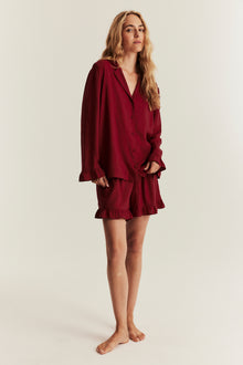 Women's red frill pyjamas