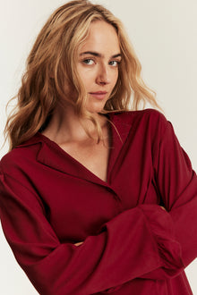 Women's red frill pyjamas