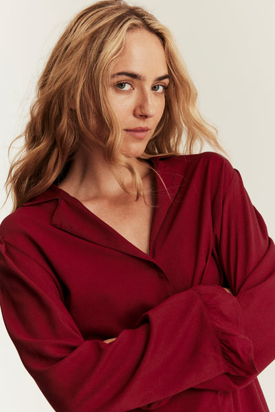 Women's red frill pyjamas