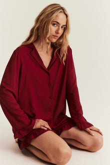 Women's red frill pyjamas