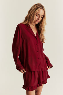 Women's red frill pyjamas