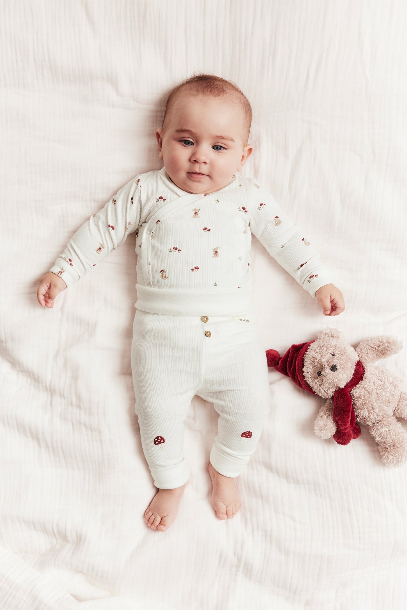 Baby white christmas wrap bodysuit