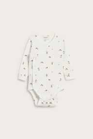 Baby white christmas wrap bodysuit
