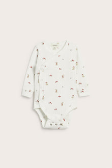 Baby white christmas wrap bodysuit