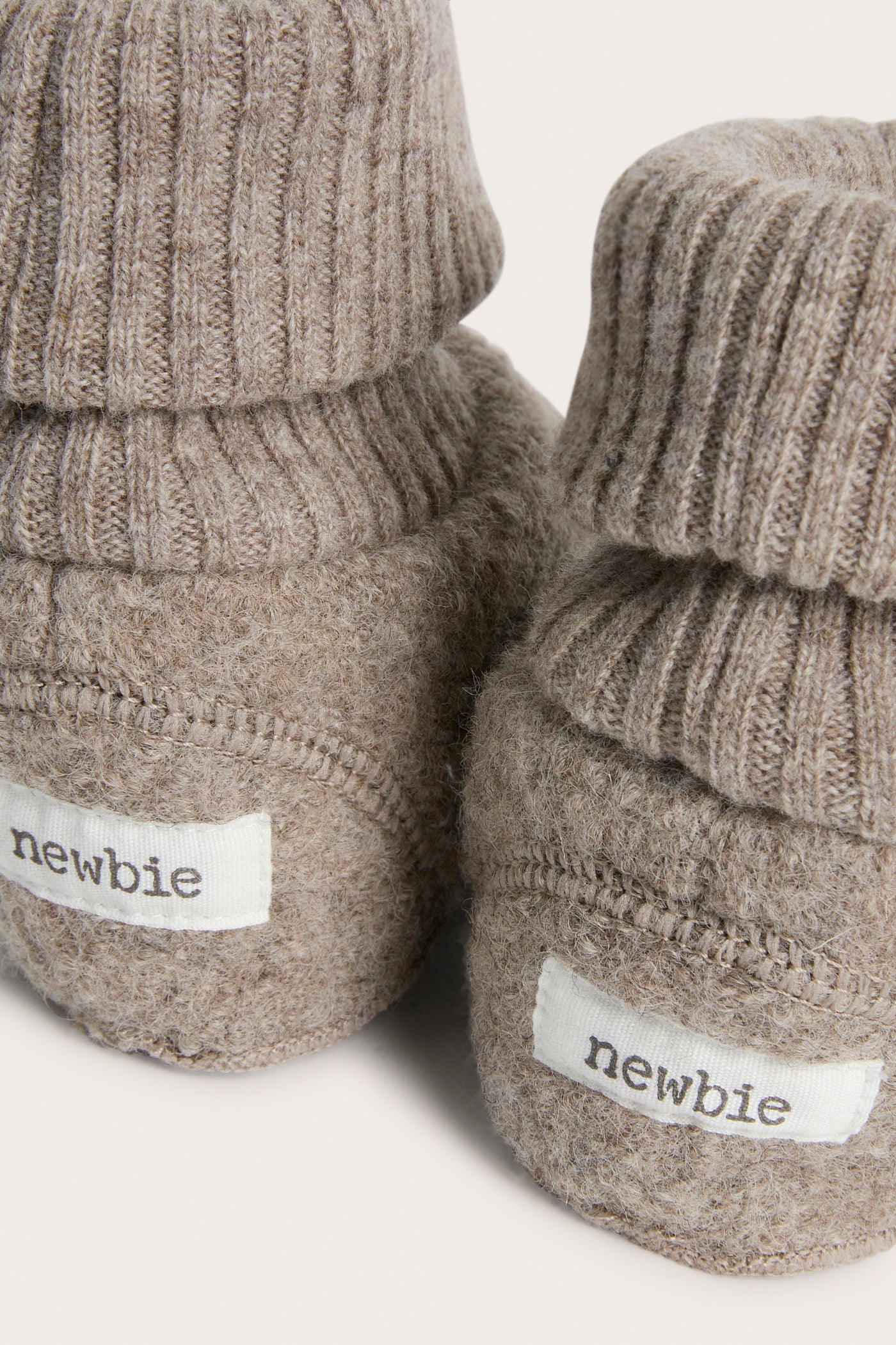 Baby brown wool booties