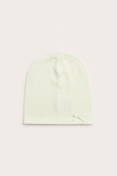 Women's white wool and cashmere blend hat