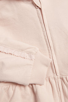 Baby pink hooded sweatshirt with lace