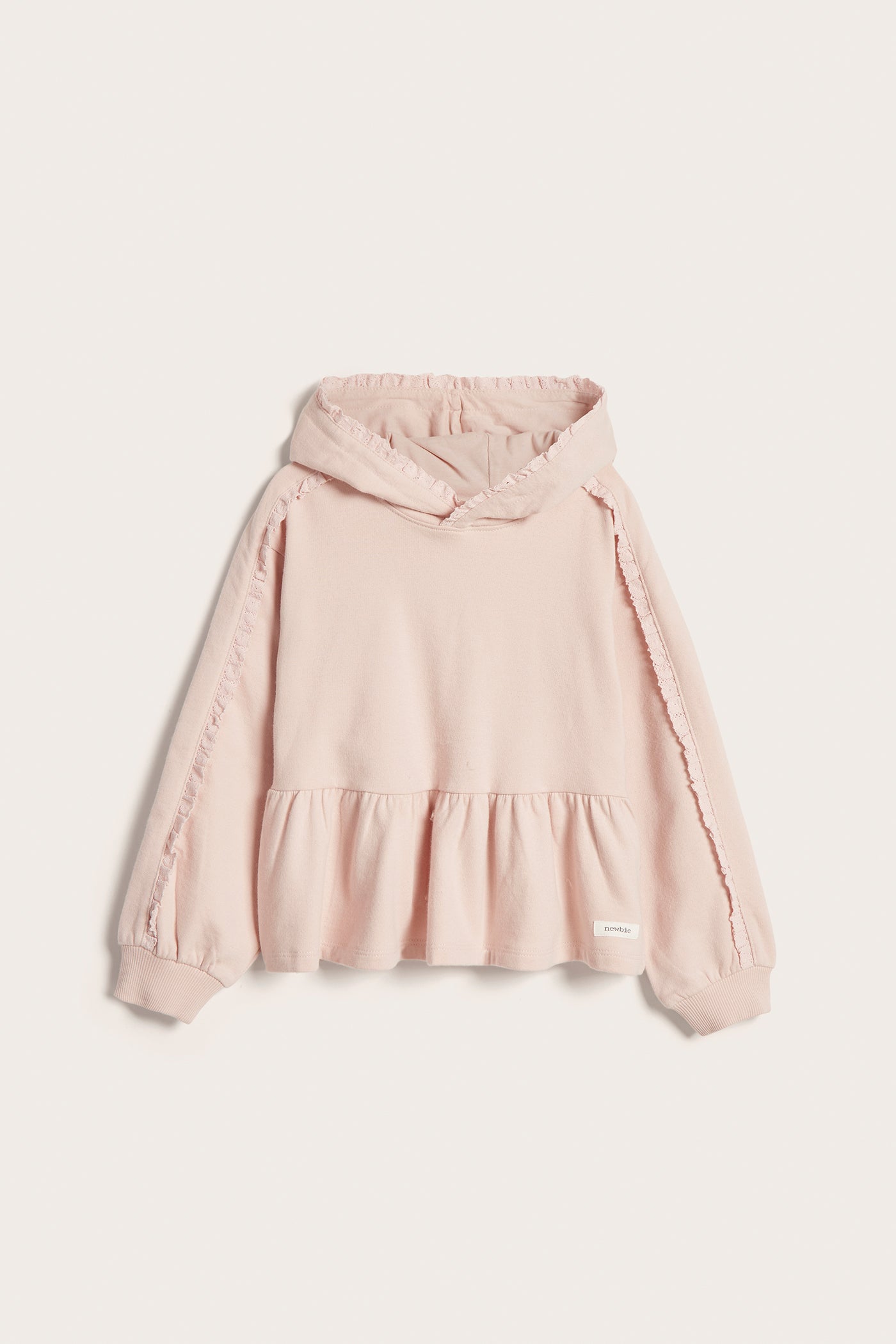 Baby & kids pink hooded sweatshirt with lace