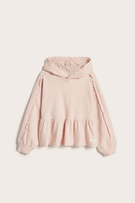 Baby & kids pink hooded sweatshirt with lace