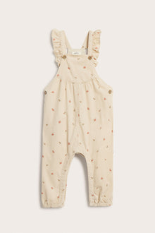 Baby beige floral corduroy dungarees