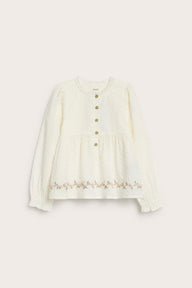Kids’ white blouse with rose embroidery