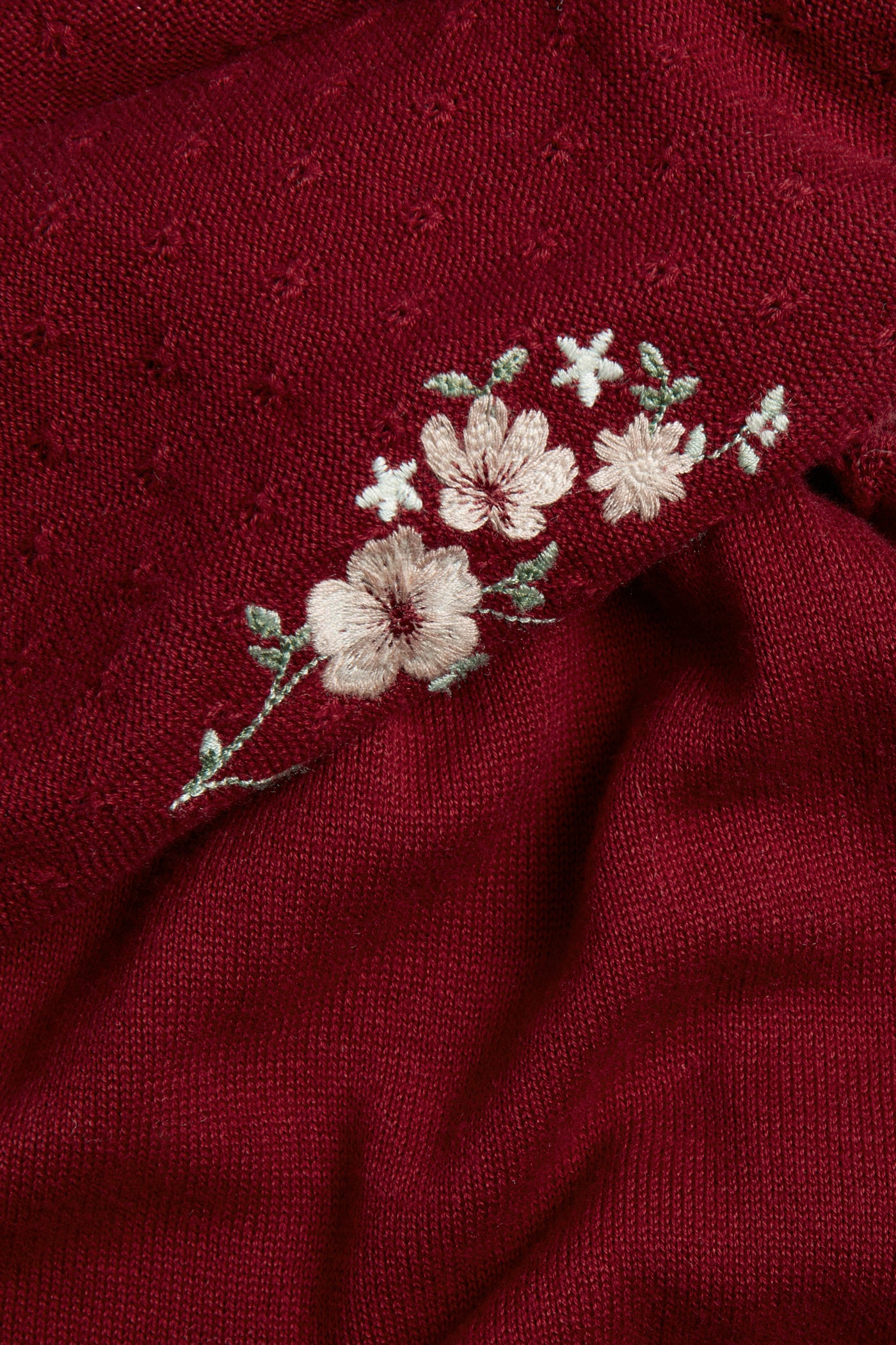 Baby red knitted dress with frill