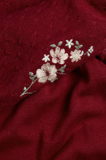 Baby red knitted dress with frill