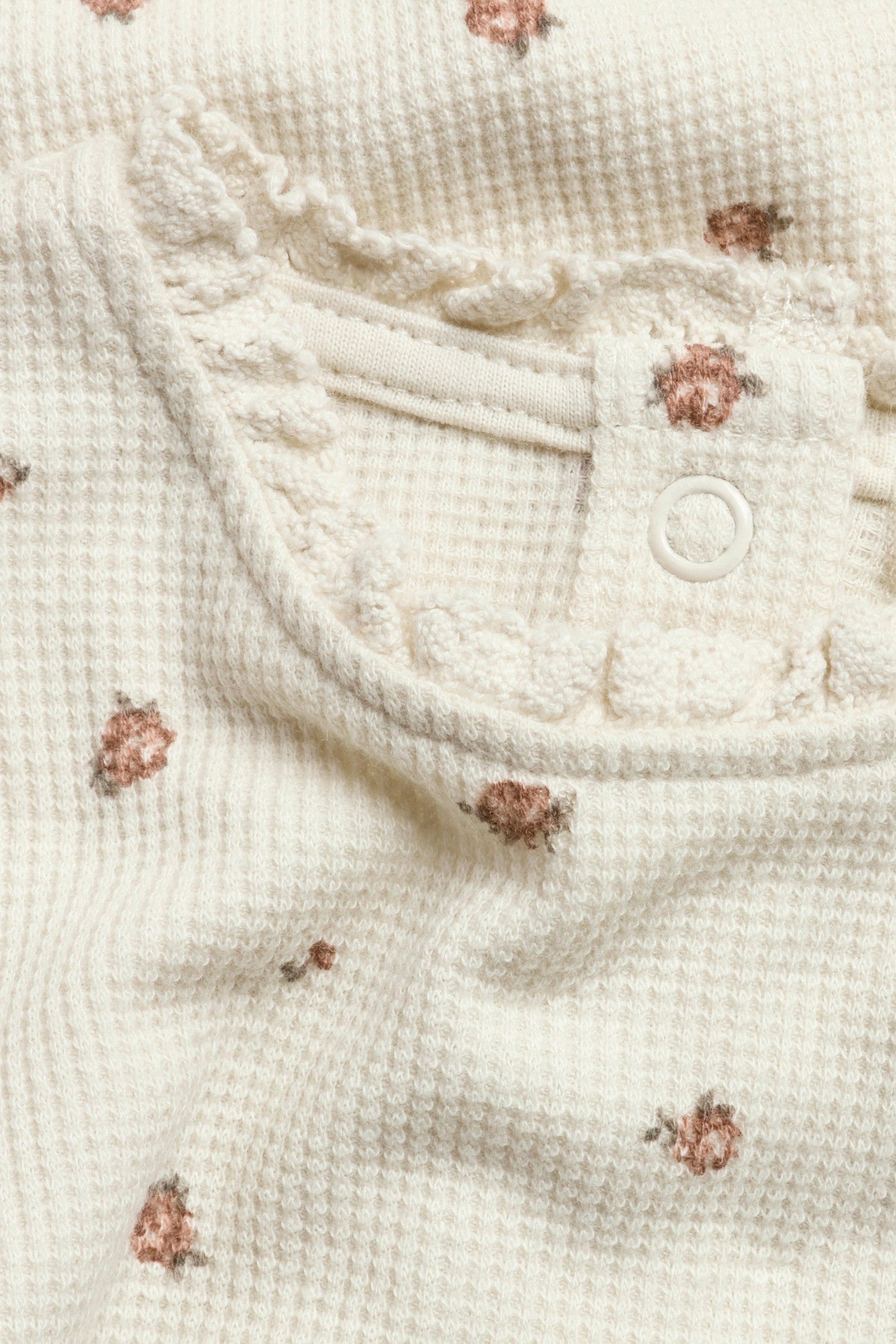 Baby beige floral bodysuit with lace