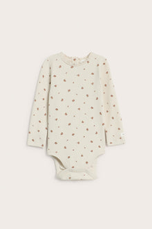 Baby beige floral bodysuit with lace