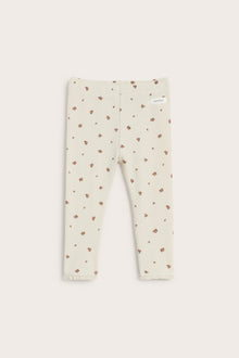 Baby beige floral leggings with lace