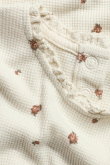 Kids' beige floral top with lace