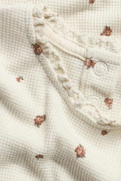 Kids' beige floral top with lace