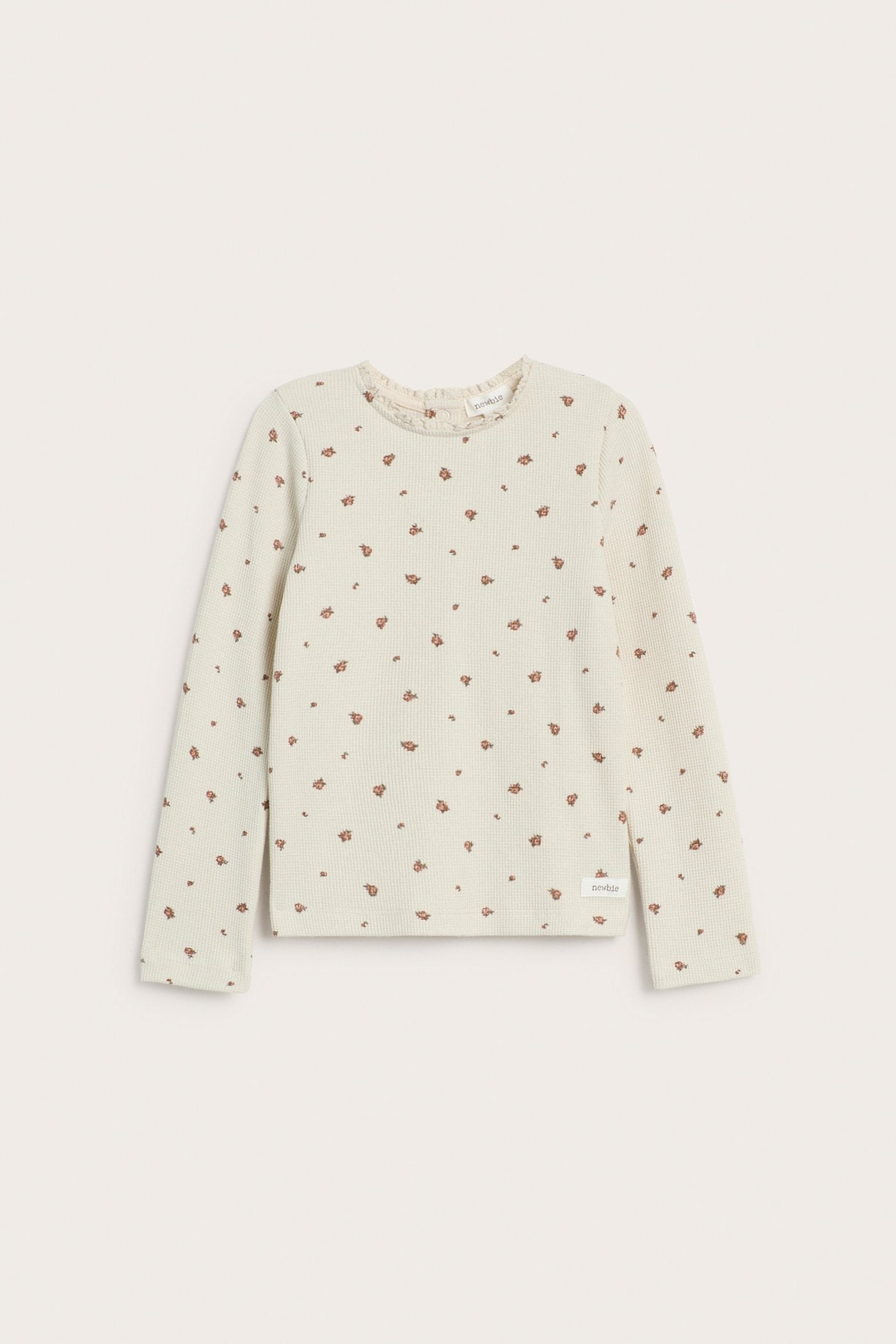 Kids' beige floral top with lace