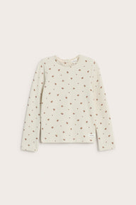 Kids' beige floral top with lace