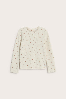 Kids' beige floral top with lace