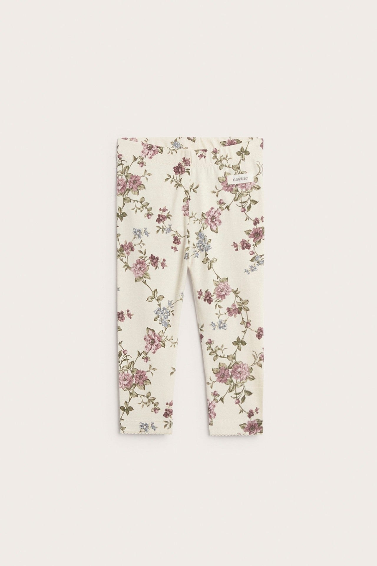 Baby beige floral leggings with frills