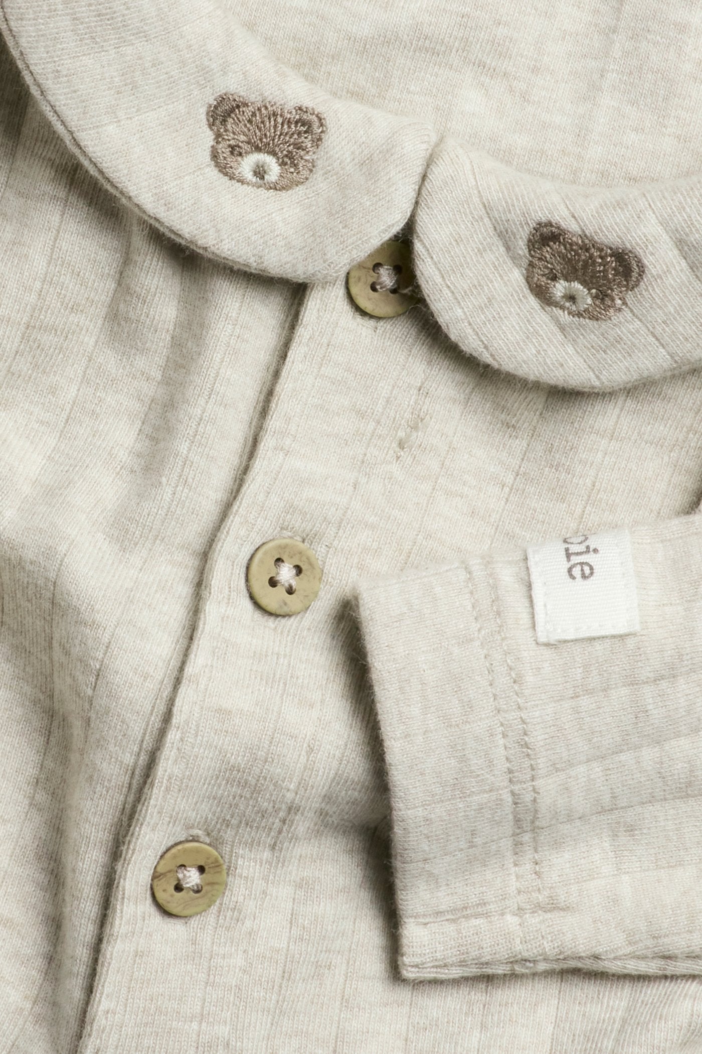 Baby beige bodysuit with fox embroidery