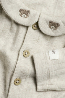 Baby beige bodysuit with fox embroidery