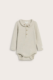Baby beige bodysuit with fox embroidery