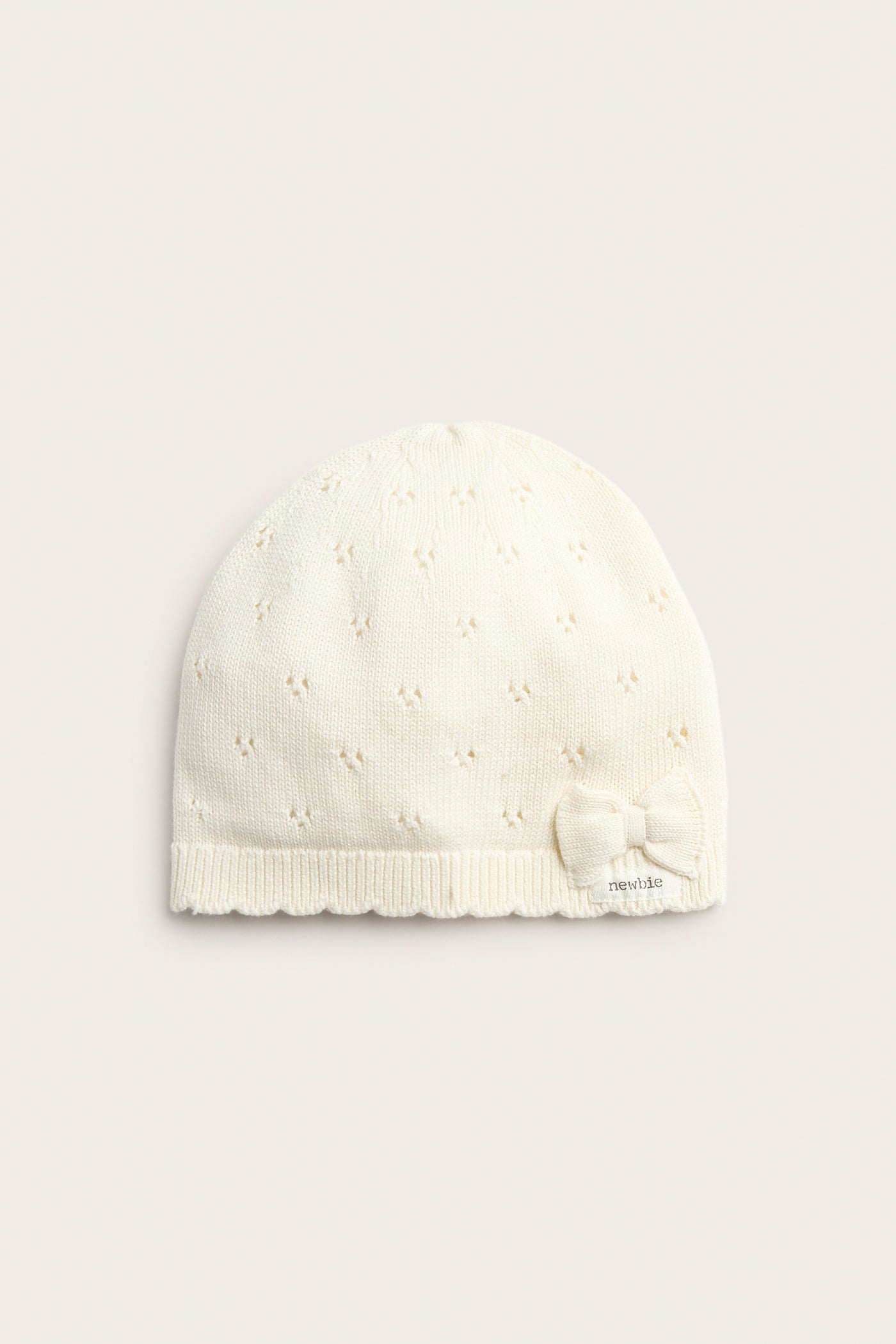 Baby and kids white knitted hat