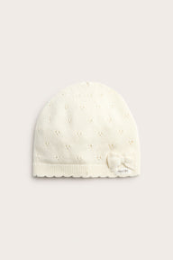 Baby and kids white knitted hat
