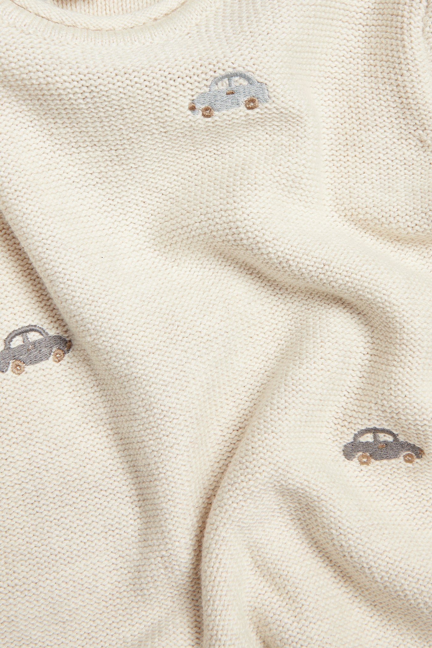 Baby & kids beige knitted jumper with cars