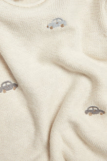 Baby & kids beige knitted jumper with cars