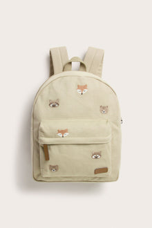 Kids' beige animal-print backpack