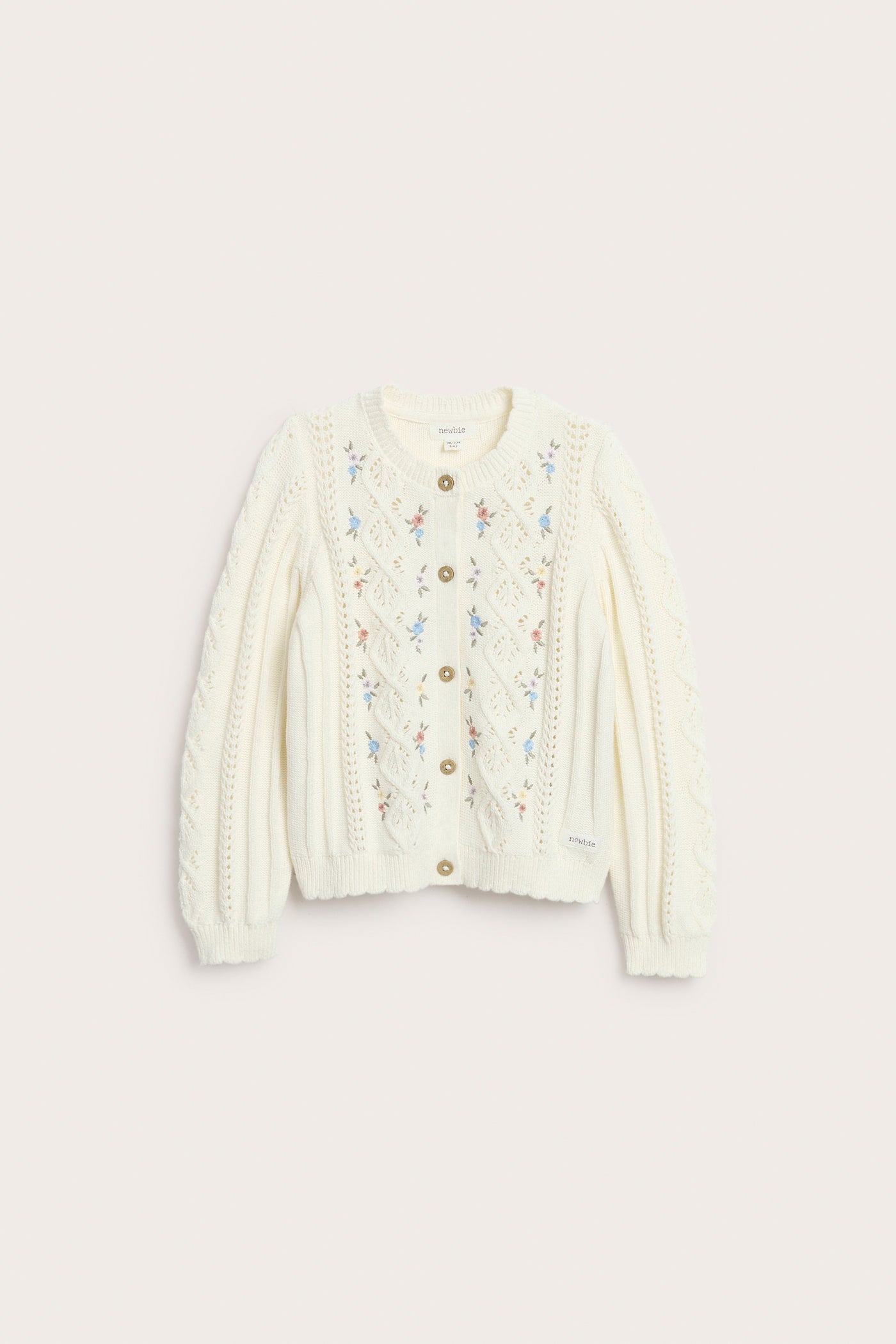 Baby & kids white floral patterned knit cardigan