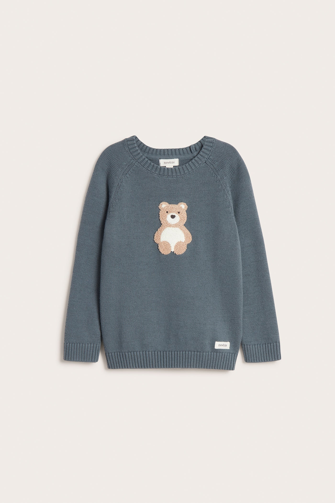 Baby & kids blue jumper with bear appliqué