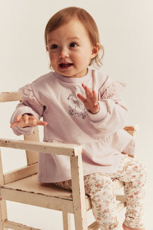 Baby pink sweatshirt with frill