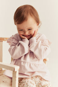 Baby pink sweatshirt with frill