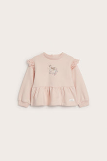 Baby pink sweatshirt with frill